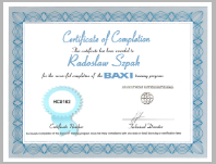 BAXI Certificate