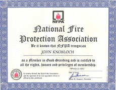 NFPA Certificate